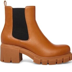Madden Girl Tan Chelsea Lug Sole Ankle Boots